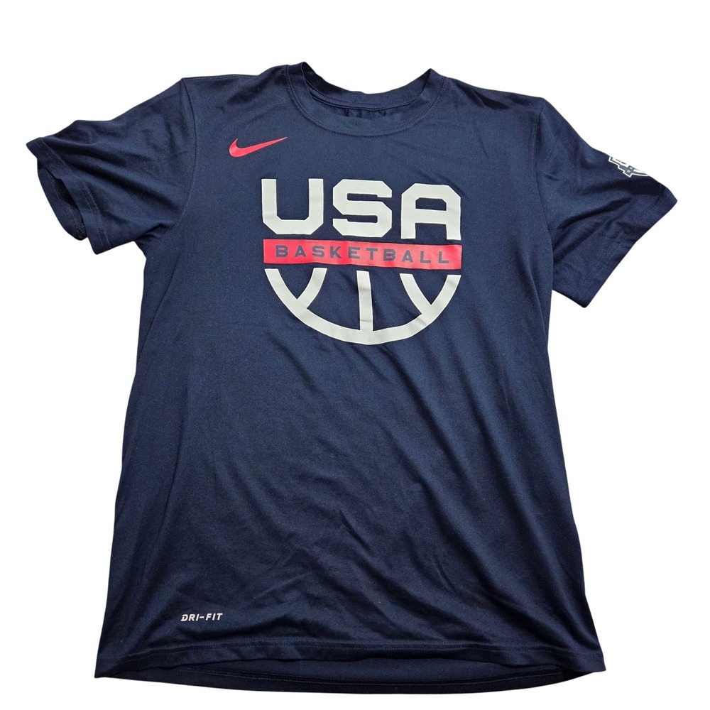 Nike T-Shirt M Navy Blue USA Basketball Dri-FIT Graphic Tee CT8783-451